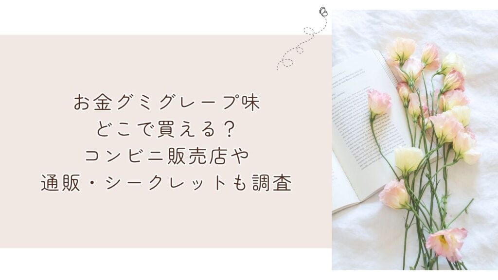 お金グミグレープ味どこで買える？コンビニ販売店や通販・シークレットも調査